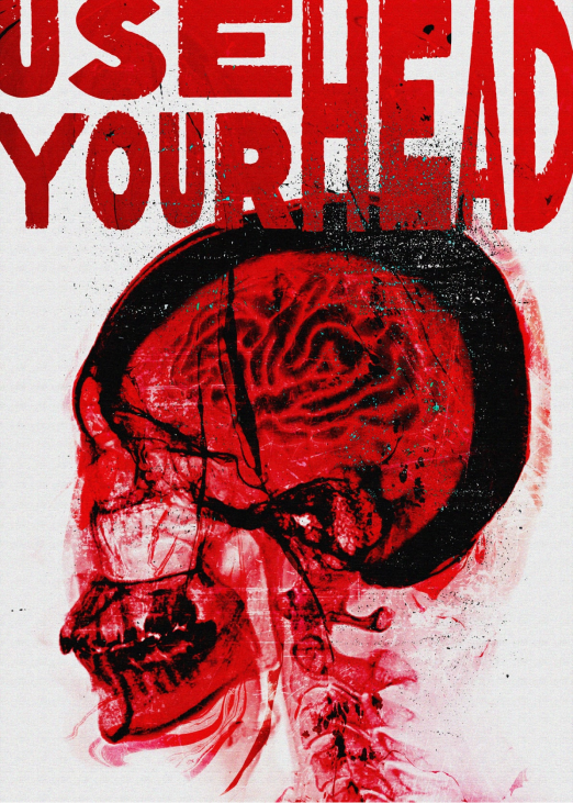 use your head grunge poster